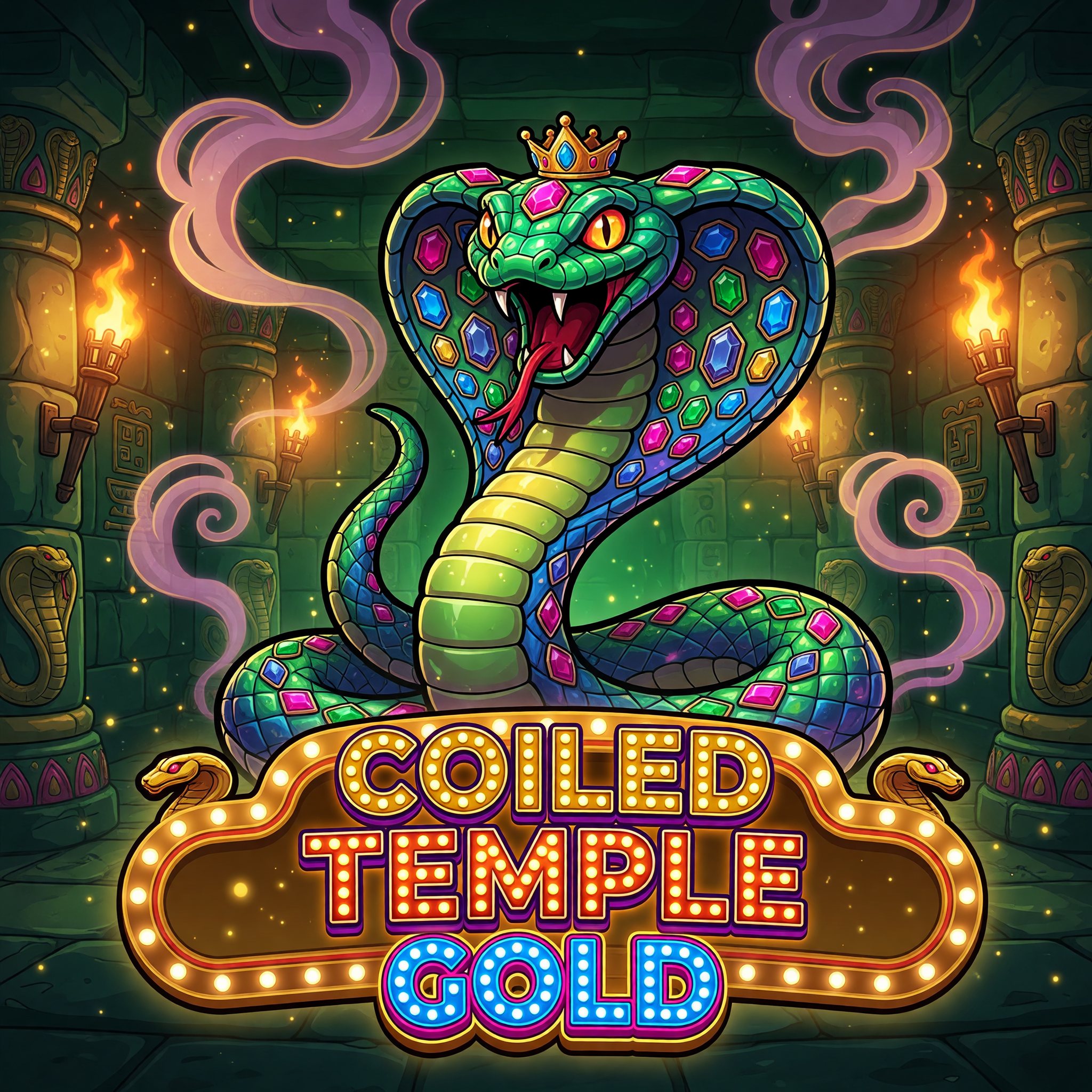 Coiled Temple Gold — Cobra Temple themed free-play slot game