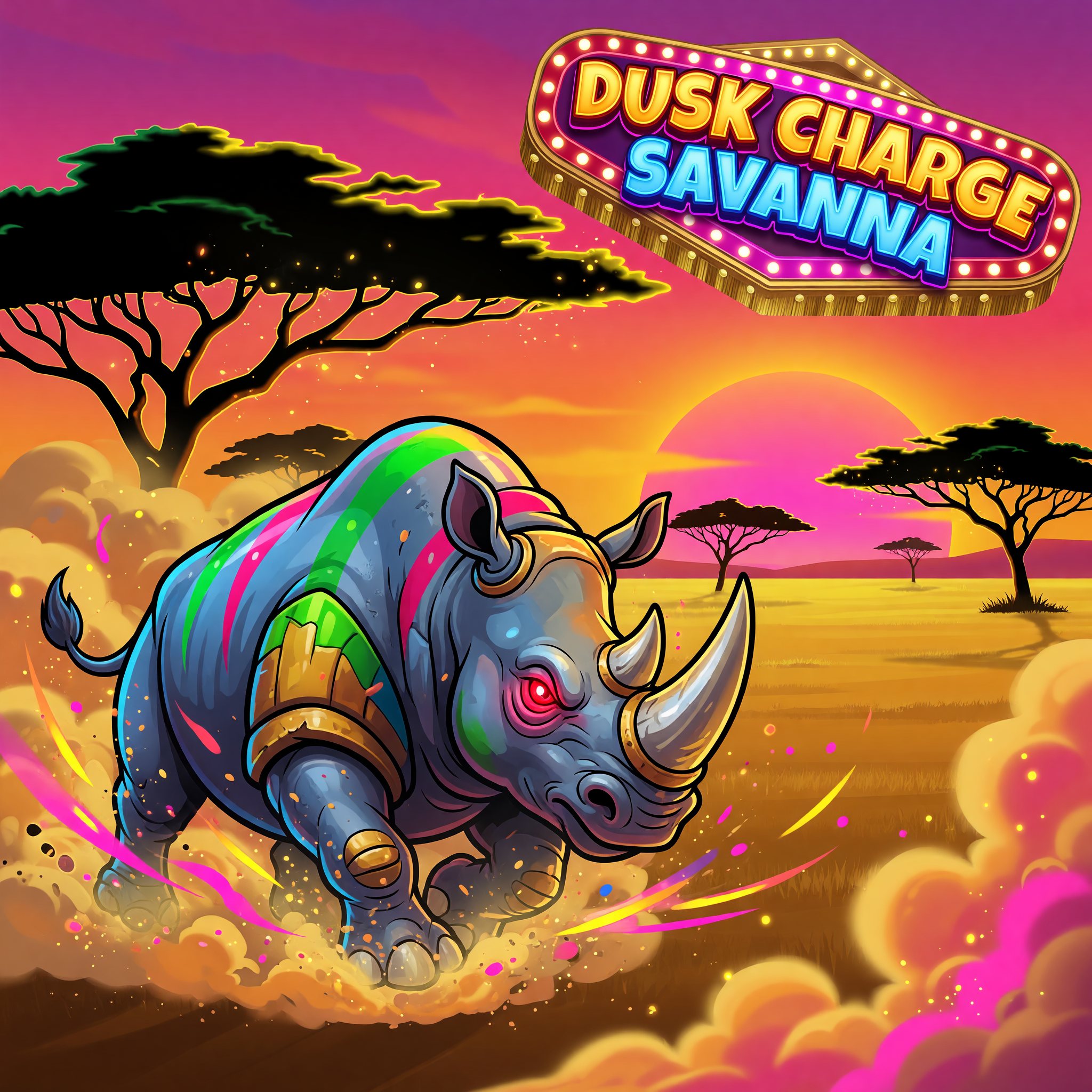 Dusk Charge Savanna — Savanna themed free-play slot game