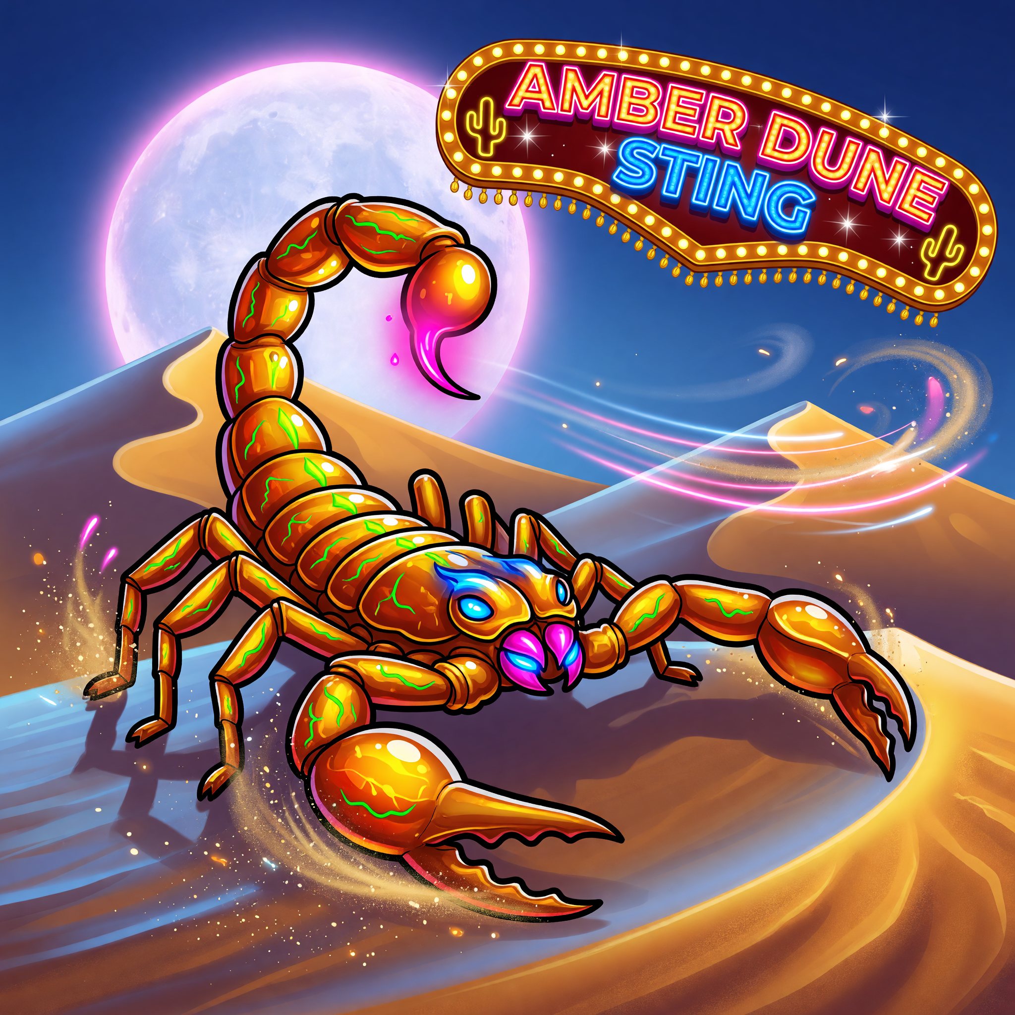Amber Dune Sting — Desert Sting themed free-play slot game