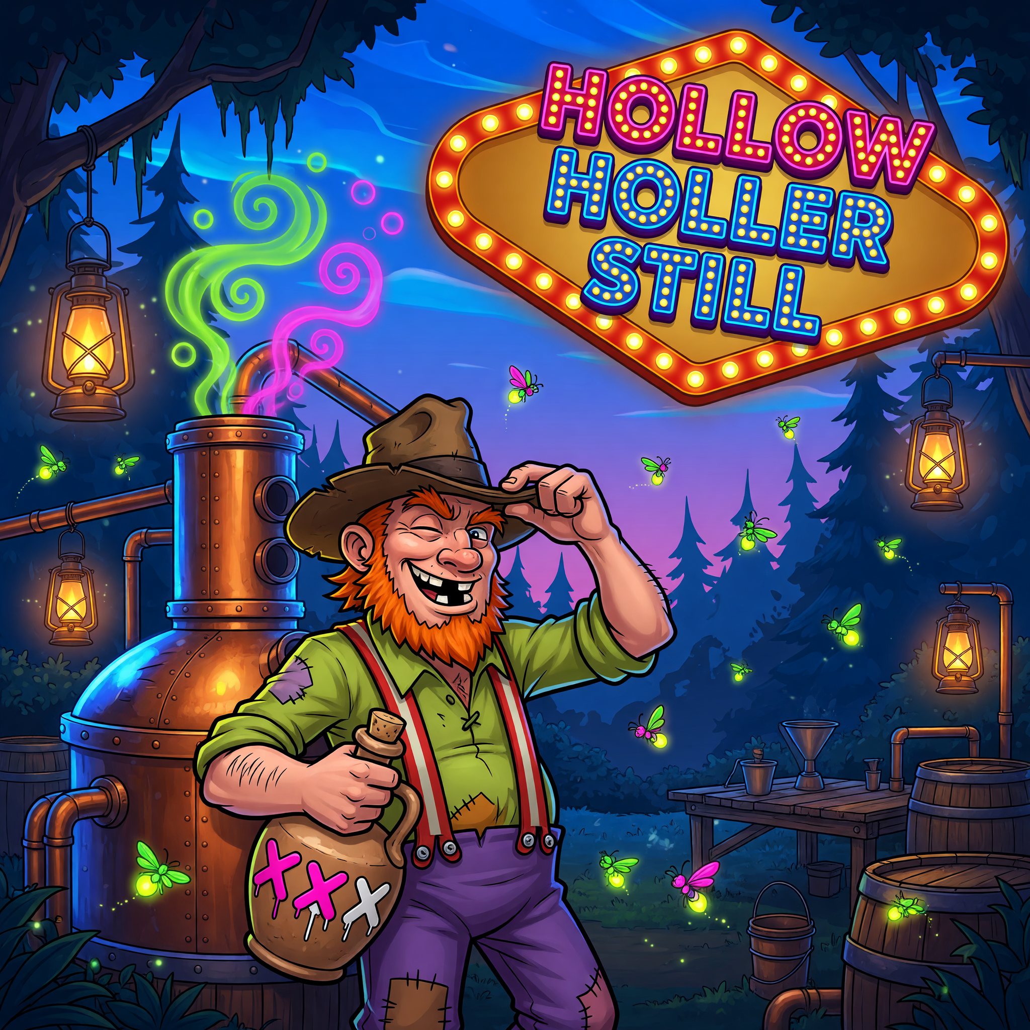 Hollow Holler Still — Moonshine themed free-play slot game